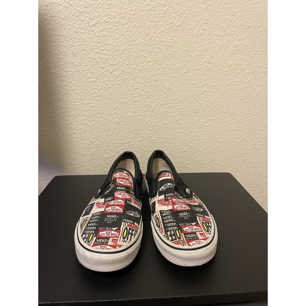 Vans Men's 10 Classic Slip On Label Mix True Black New